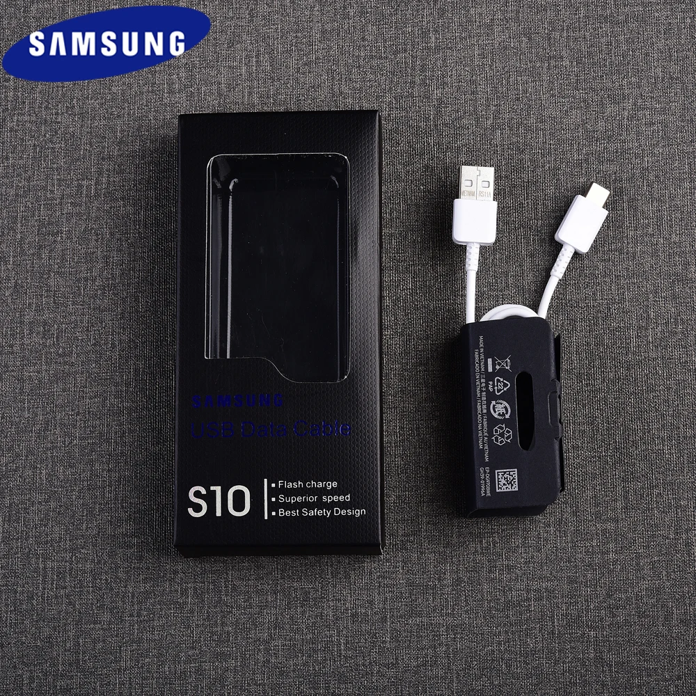 Оригинальный кабель для быстрой зарядки Samsung S20 типа C передачи данных Galaxy S10 S9 S8 Plus