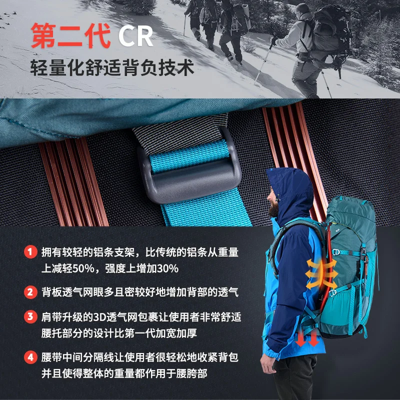 Naturehike Professional Hiking Lightweight Mountaineering Bag Large Capacity Heavy Equipment Backpack Mountaineering Bag 55L 65L