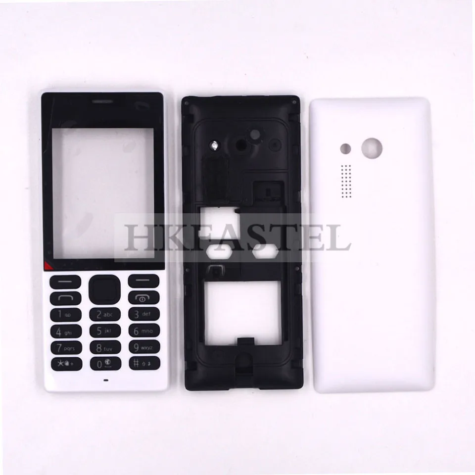 HKFASTEL высокое качество корпус клавиатуры для Nokia 150 одна карта полный мобильный телефон чехол с клавиатурой - Цвет: White Full housing