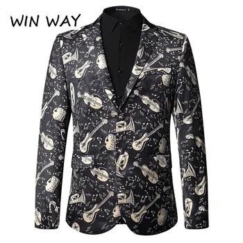 

Win Way Tide Male Party Dinner Suits Slim Fit Design Stage Costume Fashion Casual Blazer Hip-Hop Style Suits