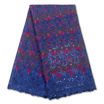 

NIAI African 100% Cotton Lace Fabric Swiss Fabric 2020 Latest Heavy Embroidery African 100% Cotton Voile Lace wedding XY3591B-8