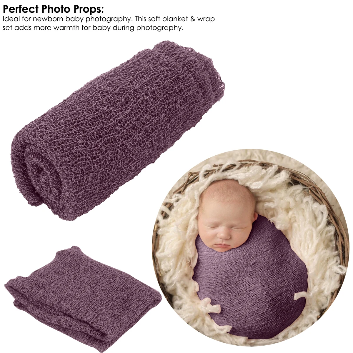 Newborn Faux Fur Prop Basket Filler Stuffer Photo Props Baby Fotografia Photography Backdrop Background Blanket Infant Shoot