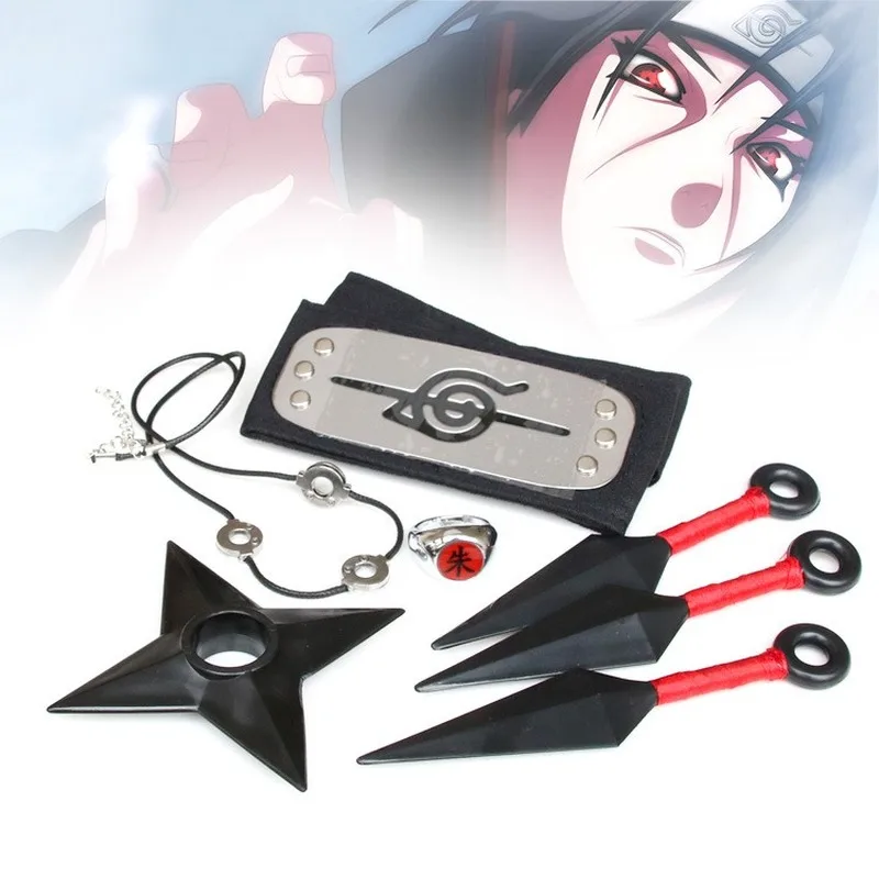 Uchiha Itachi Akatsuki комплект аксессуаров для косплея ожерелье головной убор кольцо
