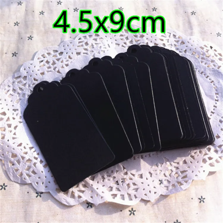 100PCS 350gsm 검은 종이 크리 에이 티브 빈 태그 DIY 골 판지 수 제 파티 생일 웨딩 크리스마스 선물 꽃 상자 레이블