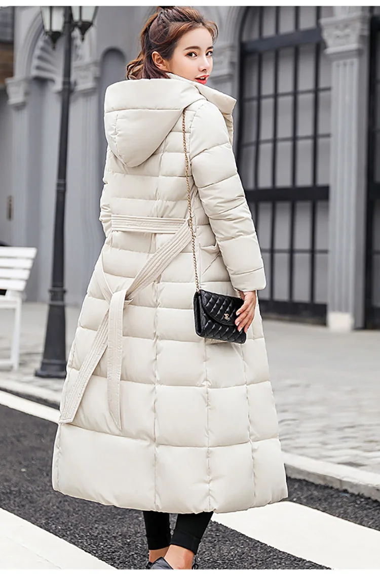 Women Winter Jacket Fur Hooded Parka Women Winter Coat Cotton Padded Parka X-Long Warm Thicken Outerwear Winter Long Coat