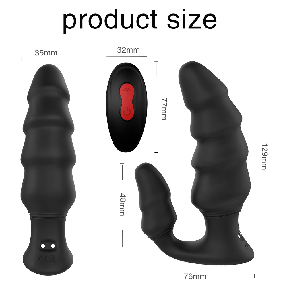  Vibrador masajeador de próstata para juguetes sexuales hombres enchufe trasero Anal cola de control