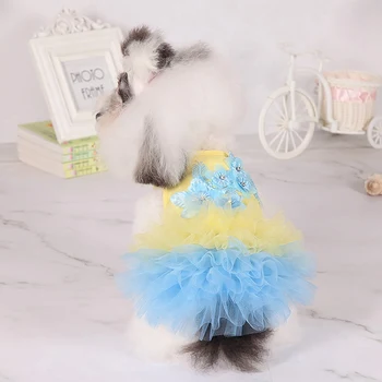 

Summer Dog Dress Pet Dog Clothes Wedding Dress Floral Skirt Puppy Clothing Spring Skirt For Small Medium Dogs Pet Clothes XS-XL