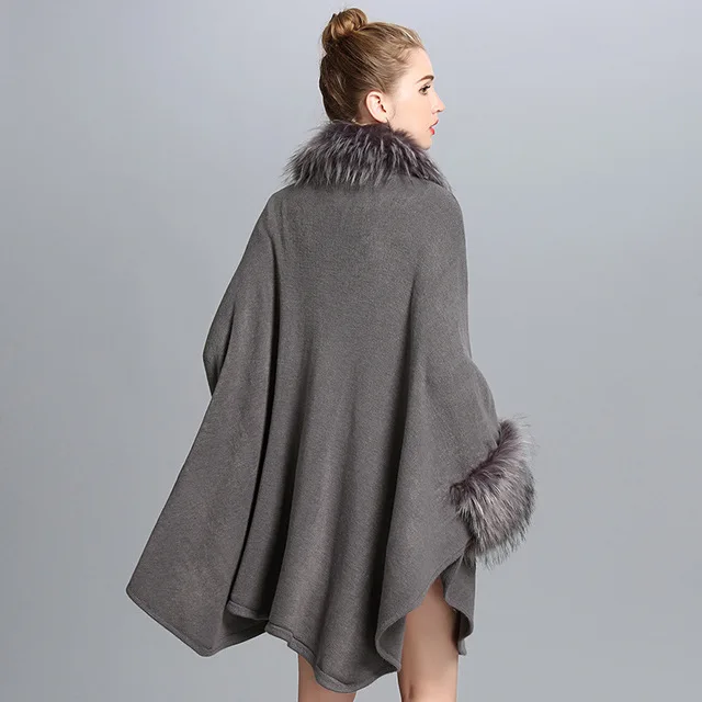 Зимнее пальто женские новые большие размеры свободная вязаная шаль кардиган из искусственного меха шаль модный темперамент высокое качественный плащ