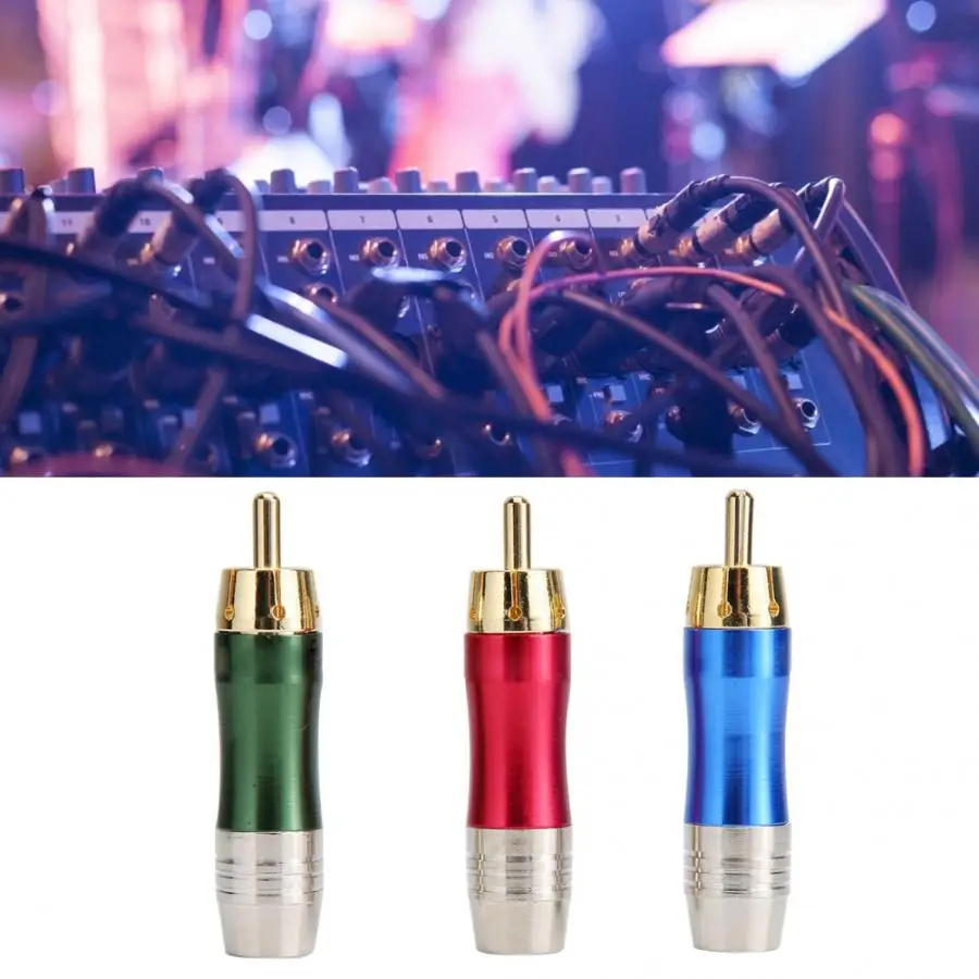 3 шт. позолоченный медный разъем RCA мини аудио кабель стерео переходник аудио разъем