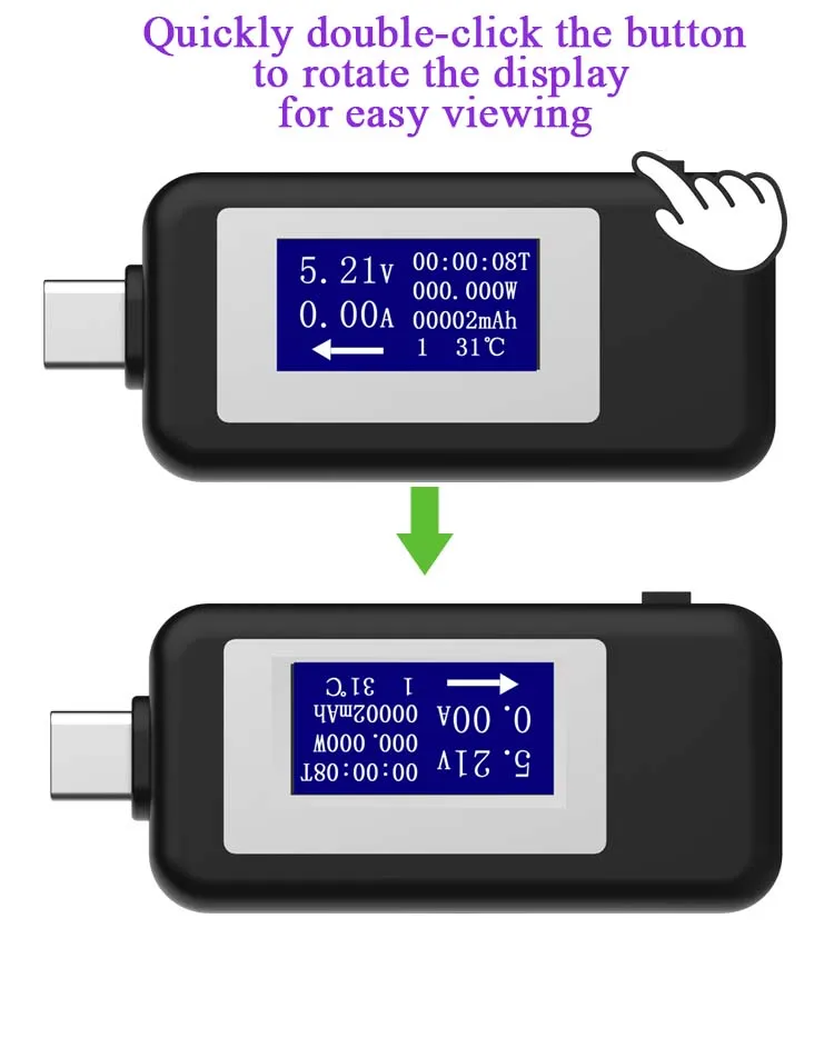 KWS-1802C Многофункциональный USB тестер тип-c зарядное устройство детектор цифровой вольтметр Амперметр измерители напряжения