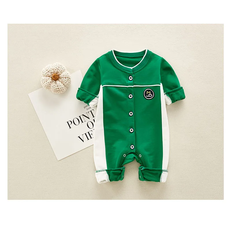 Зеленый Боди для новорожденных от 6 до 9 месяцев, тонкая одежда с длинными рукавами для маленьких девочек, красивая осенняя одежда для ползания одежда для малышей, 3 предмета - Цвет: Зеленый