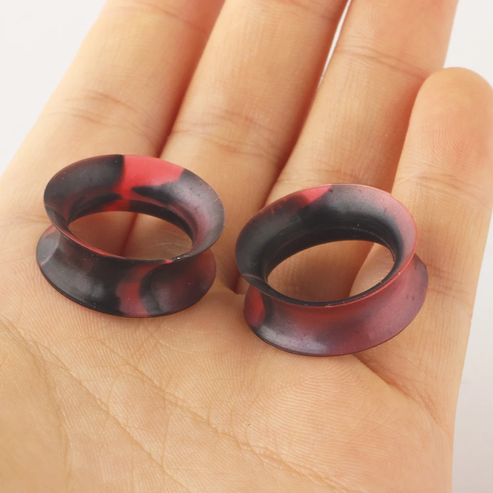 JUNLOWPY Silicone Ear Stretching Kit 100/200pcs Earring Lobe Gauges Expanders Set Tunnels and Plugs Body Piercing Jewelry 2g-1''