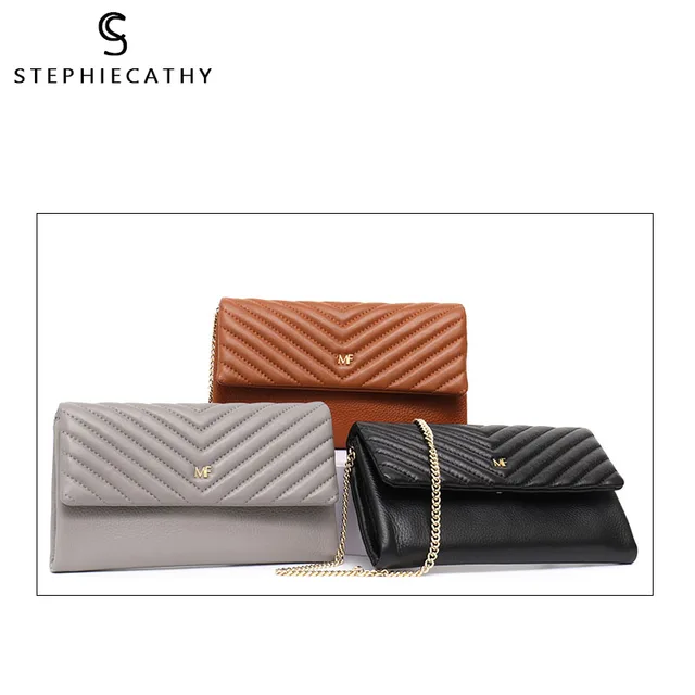 SC Women Small Fashion Genuine Leather Flap Shoulder Bag Ladies Luxury Chain Card Cash Holders Purse