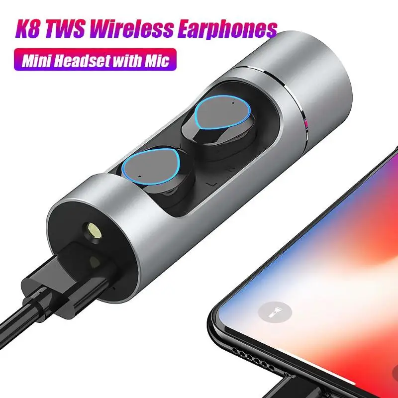 K8 TWS беспроводные наушники Bluetooth 5,0 сенсорное управление мини гарнитура с микрофоном