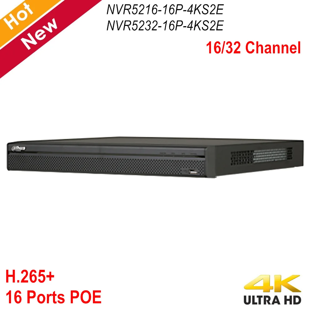 Dahua NVR 16 CH 32 CH 1U 16 Ports PoE 4K NVR H.265 Pro Network Video Recorder Smart H.265+ 2 HDD Support Onvif Up to 12MP