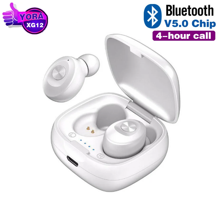 Bluetooth 5 0 XG12 TWS Earphone Stereo Wireless Earbus HIFI Sound Sport Earphones Handsfree Gaming Headset with Mic for Phone