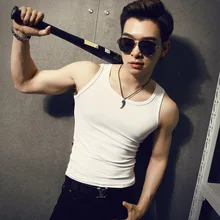 Жилет крутой парень Лето Для мужчин, солидные безрукавки жилеты Цвет тонкая майка, футболки для девочек универсальная рубашка футболка Для мужчин Slim Fit майка-топ