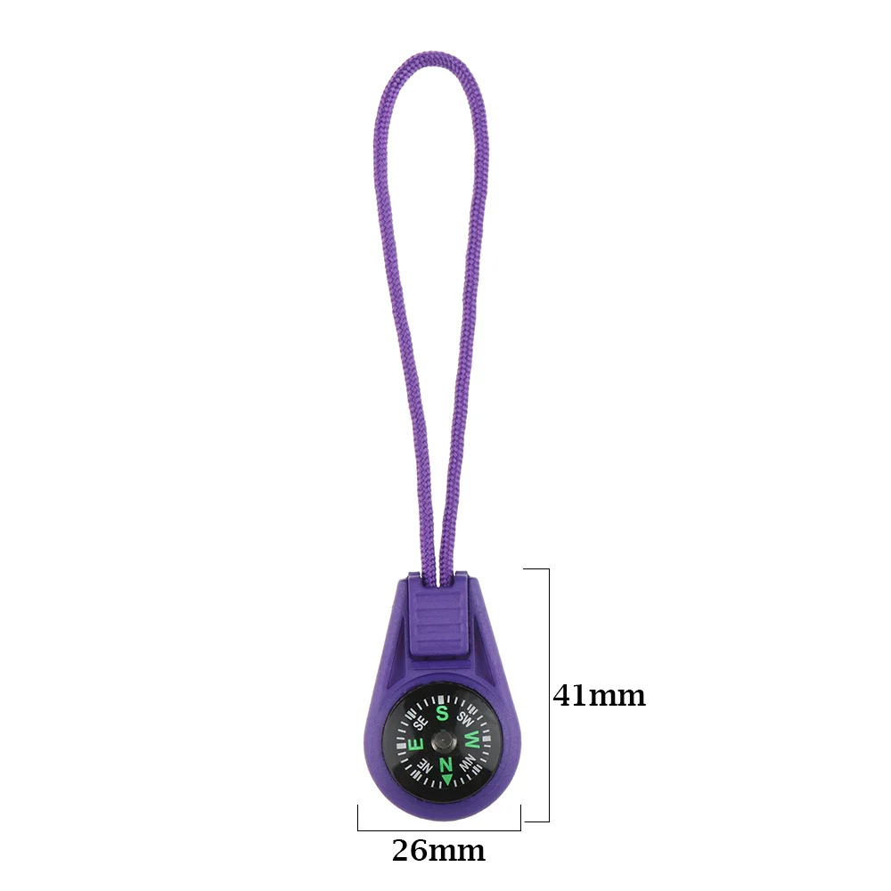 2Pcs EDC Mini Compas with Zipper Tail Rope Paracord Bracelet Gear Survival Keychain Camping Hiking Pocket Compasses Outdoor Tool mini compass,waterproof compass,navigation compass,portable compass,survival compass