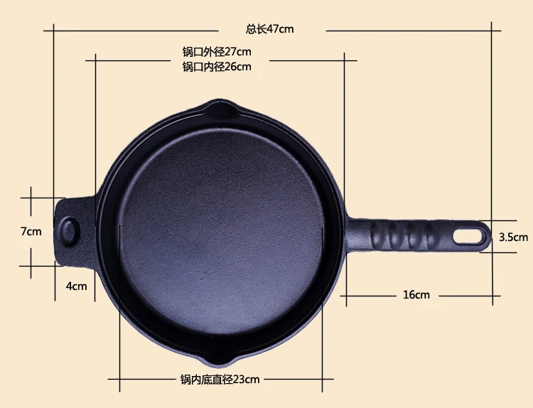 Ручная утолщенная старая чугунная сковорода без антипригарное покрытие сковорода Жарка горшок с крышкой электромагнитная печь газ