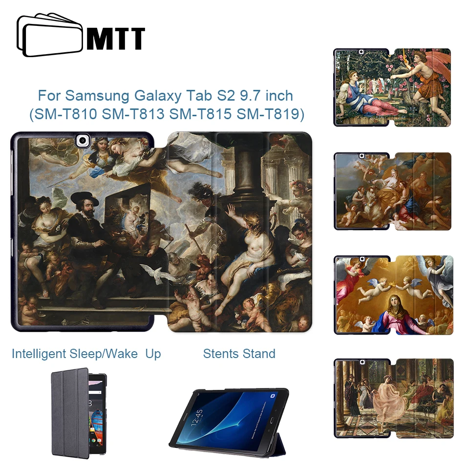 MTT чехол из искусственной кожи для samsung Galaxy Tab S2 9,7 ''T810 T815 T813 T819 Магнитный Флип-Стенд чехол для планшета с масляным рисунком