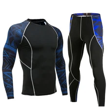 Мужское термобелье с длинным рукавом для фитнеса, компрессионное эластичное быстросохнущее дышащее мужское термобелье 4XL