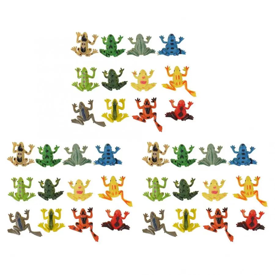 36Pcs/lot Children Goldfish Frog Model Play Toys Animal Creatures Model Toys Plastic Animals Toy Interesting Kids Home Decor - Цвет: frog