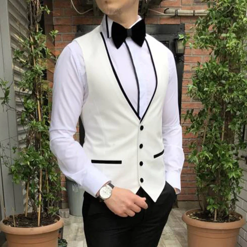 Модные Для Мужчин's Костюмы комплект из 3 предметов Slim Fit Выходные туфли на выпускной смокинги Бархат Шаль лацкан свадебные, для жениха; Блейзер, жилет, брюки