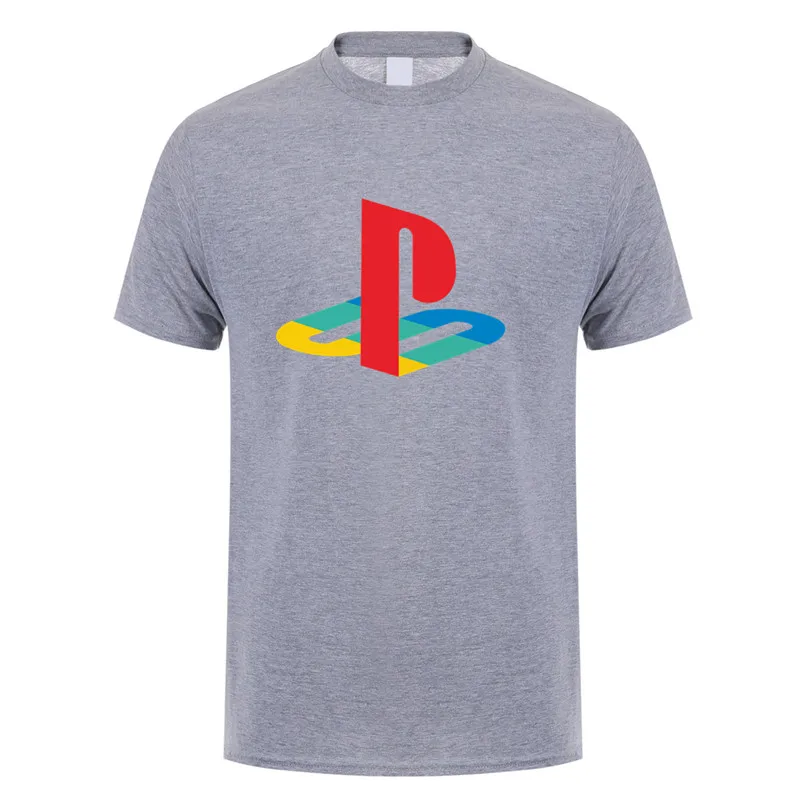 Playstation футболка мужские топы Игра Новая мода короткий рукав футболки мужские футболки - Цвет: Sport Grey