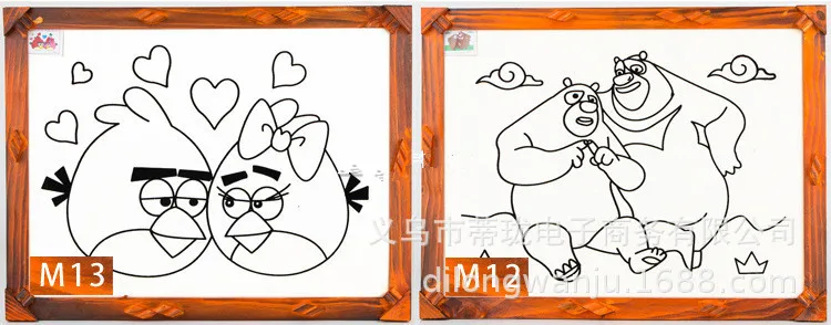 Yiwu 12-Inch mu kuang hua Children Handmade Graffiti Night Market Handmade Square Amusement Park Square Graffiti Thermal