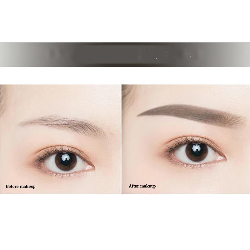 1 Pair Professional Brow Stamp Sponge Stencil with Handle 3 Shape Eyebrow Template Lazy Quick Make 2