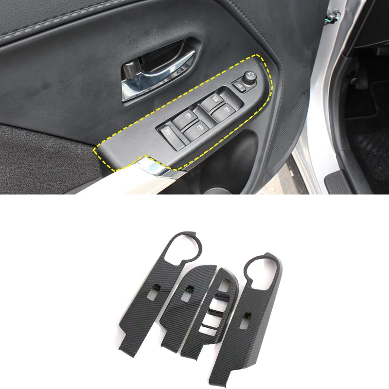 

LHD!! For Toyota Rush Daihatsu Terios F800 F850 2018 2019 Carbon Style Window Lift Swith Buttons Frame Cover Trim Car Styling