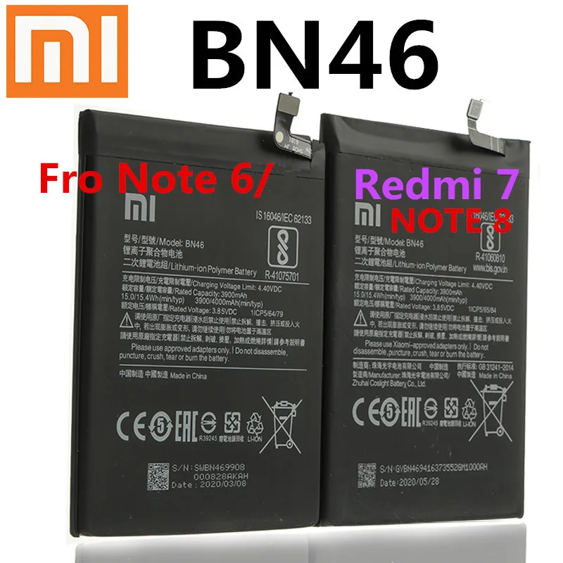Оригинальный аккумулятор BN46 для Xiaomi Redmi Note 8T 8 7 6 4000 мАч | Мобильные телефоны и