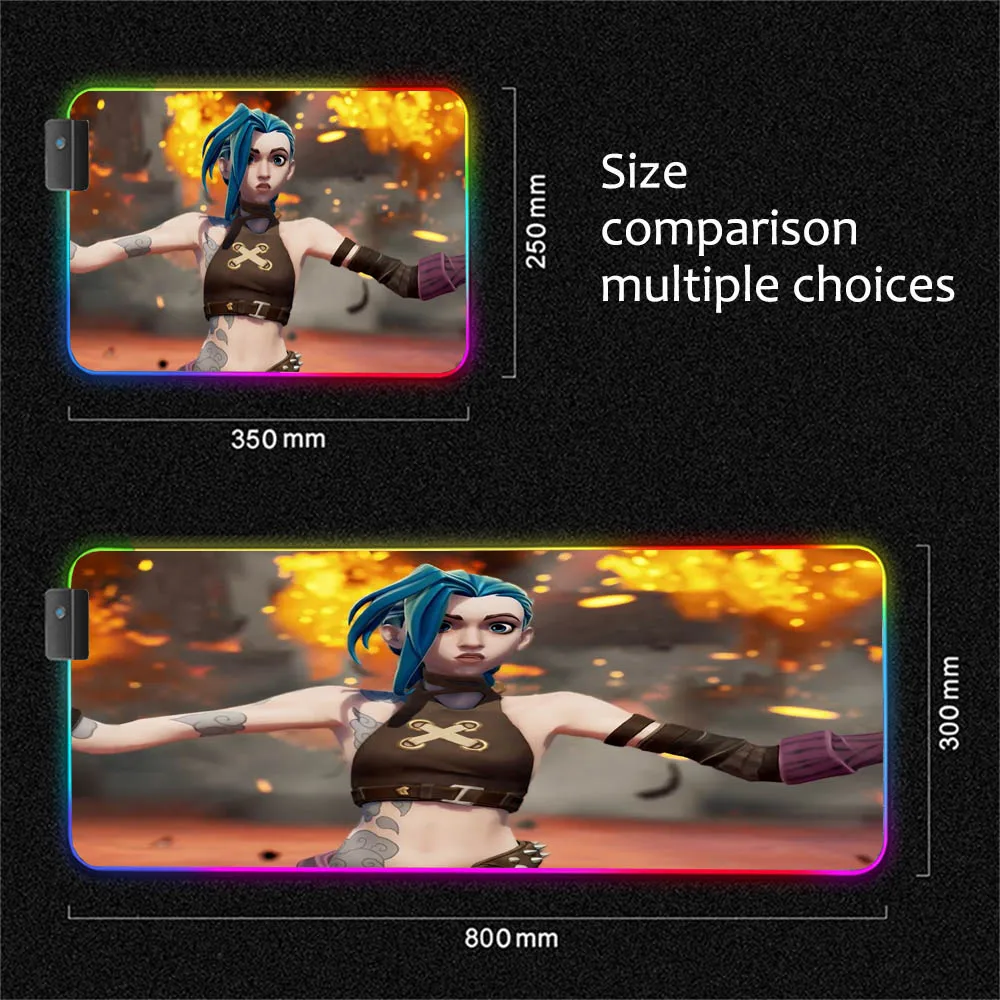 

MRGLZY LOL Jinxaoshu RGB Luminous Mouse Office Game Home Marquee Keyboard Pad Super Thick Cool Notebook Custom Game Accessories