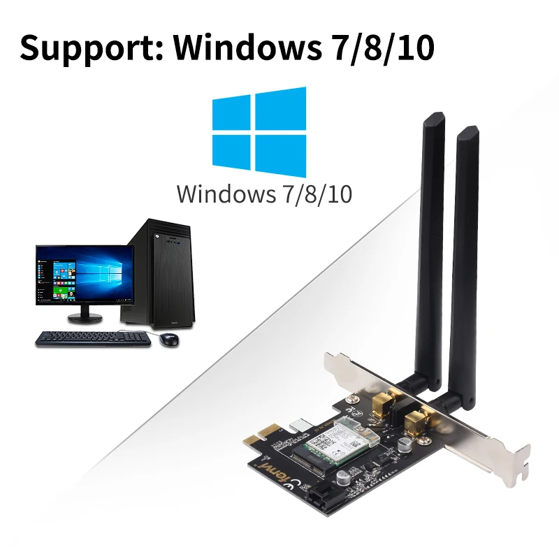 Двухдиапазонный 1200 Мбит/с Настольный беспроводной 8265AC MU MIMO WiFi Bluetooth 4 2 PCI E 1X