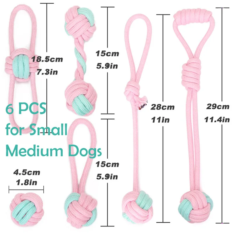 6pcs Pink Dog Toys Маленькие и большие интерактивные игрушки для собак для больших и маленьких собак интерактивные игрушки для собак больших и маленьких пород грызет - Цвет: 6pcs Pink Dog Toys