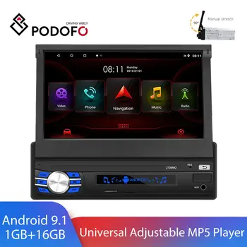 

Podofo Android 9.1 Car Radio 1 Din 7'' DVR GPS FM Universal Multimedia Player For Nissan Toyota Kia Skoda