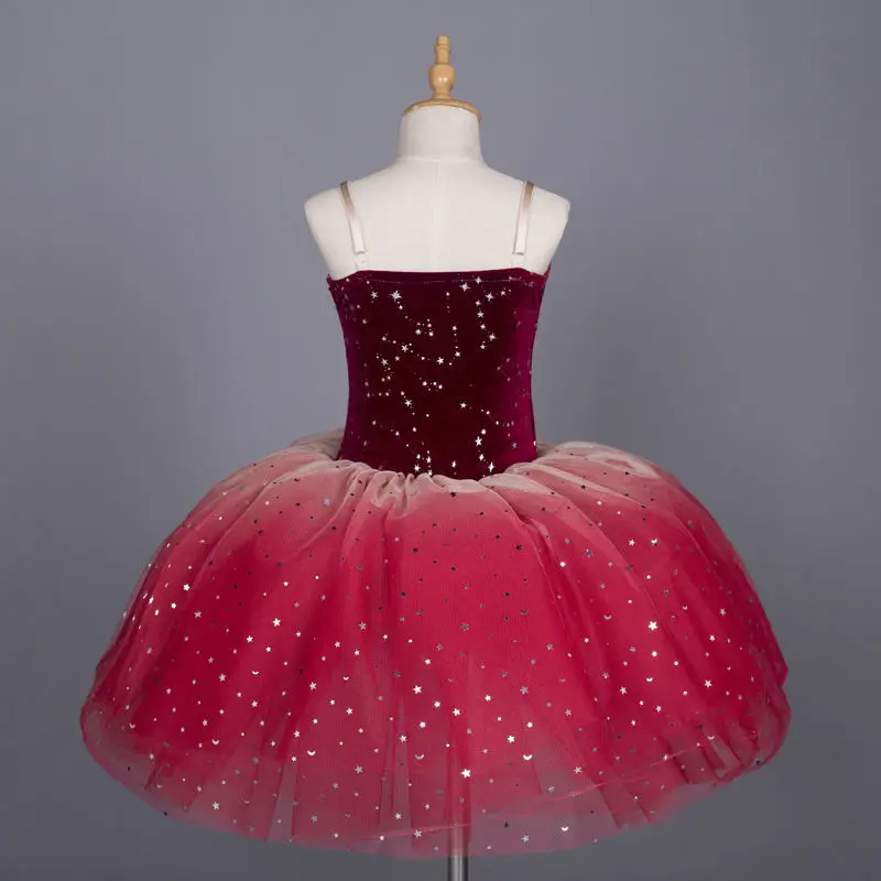 Ruoru Blingbing Red Color Girls Dress Kids Costume Ballet Dress Tutu Skirt with Adjustable Straps Ballerina Dress Leotard