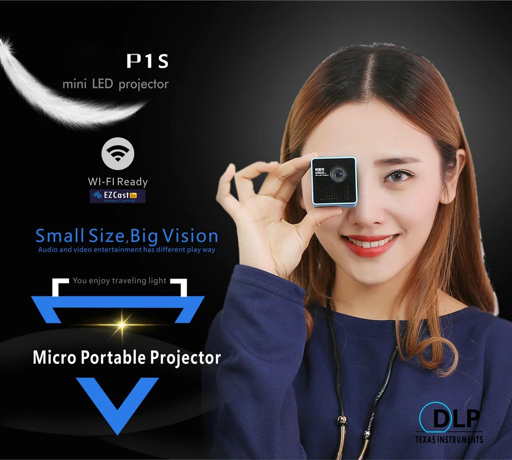 Мобильный проектор ByJoTeCH P1 карманный домашний кинопроектор P1or P1S с аккумулятором