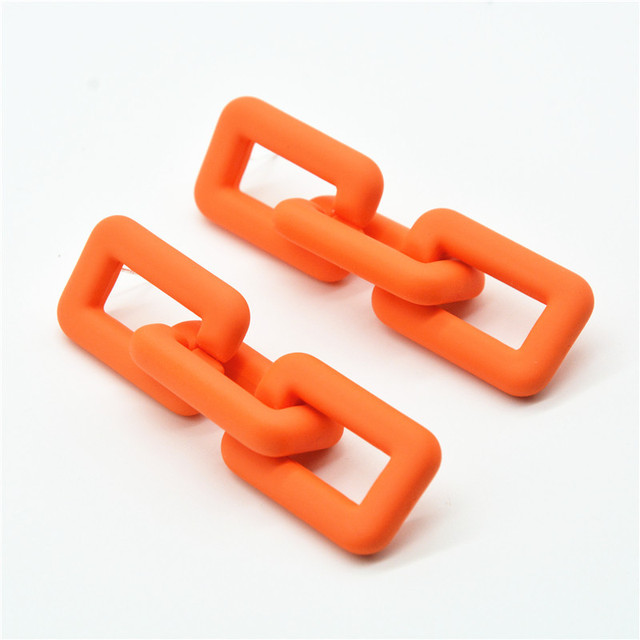 Simple Solid color Acrylic Chain Drop Earrings For Woman Fashion Korean exaggeration Big earrings Gift Jewelry  2022