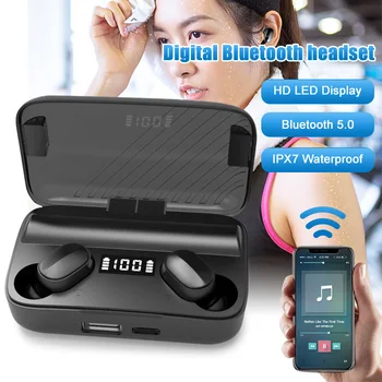 

Wireless Bluetooth 5.0 Earphones Headphones Mini Earbuds Noise Reduction Waterproof Headset DJA88
