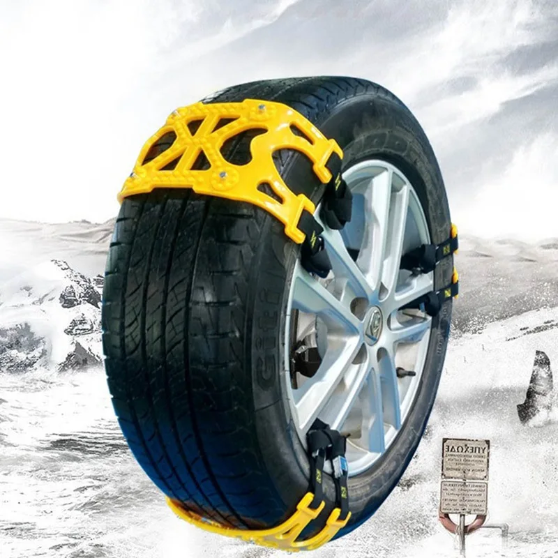6 шт. универсальные транспортные средства картины льда шины противоскользящая цепь утолщенная Расширенная колесная тележка автомобиль нескользящий ремень наружные аксессуары
