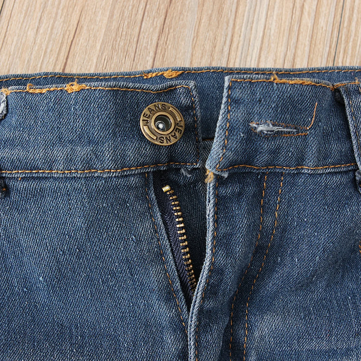 Комплект одежды из 2 предметов для маленьких девочек, футболка Топ+ джинсовые штаны, комплект одежды, модные комплекты с леопардовым принтом для детей от 2 до 7 лет