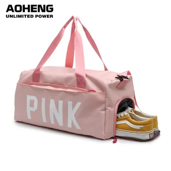 

Waterdicht Heren Sport Schoudertas Vrouwen Nylon Sport Mannen Tassen Voor Fitness 2019 Grote Roze Reizen Meisjes Gym Tassen met