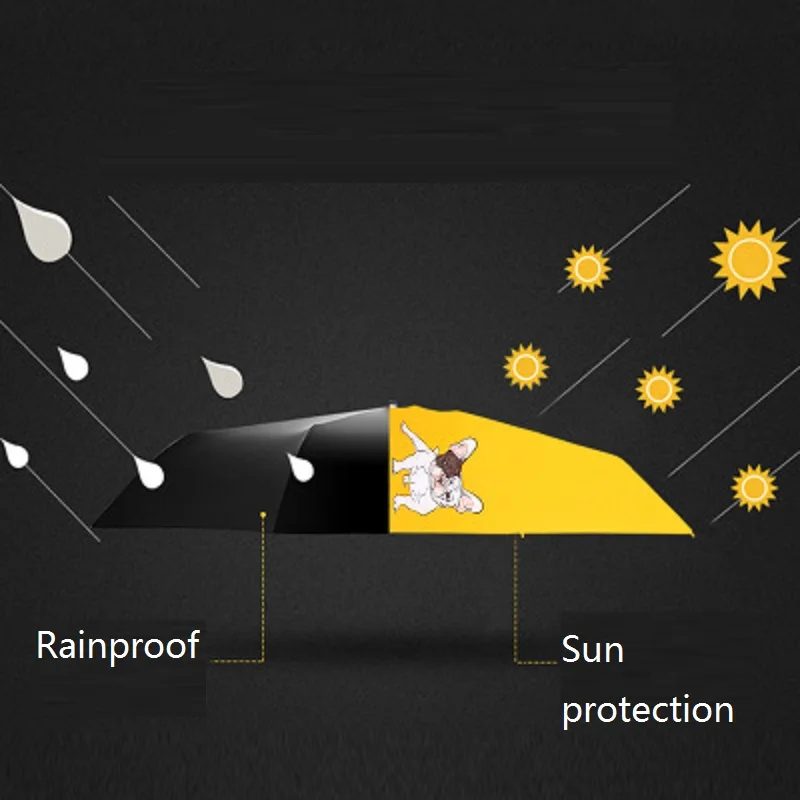 Сверхлегкий карманный мини-зонтик для дождливой погоды для женщин, милые детские зонты с изображением бульдога, ветрозащитные складные зонты для защиты от солнца, портативный солнцезащитный зонтик