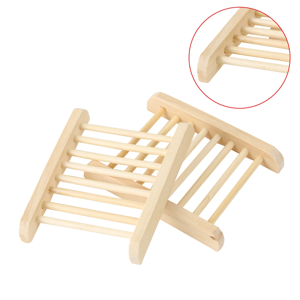 1PC Wooden Soap Holder Natural Wood Soap Dish Eco-friendly Storage Drain Tray Rack Bathroom Products Hot Home Living Accessories
