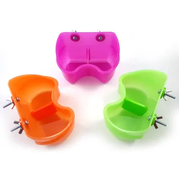 

New Small Pet Toy Color Compartment Luxury Parrot Food Cup Can Fixed Middle Partition Bird Food Bowl Can Draw Out Pet Supplies