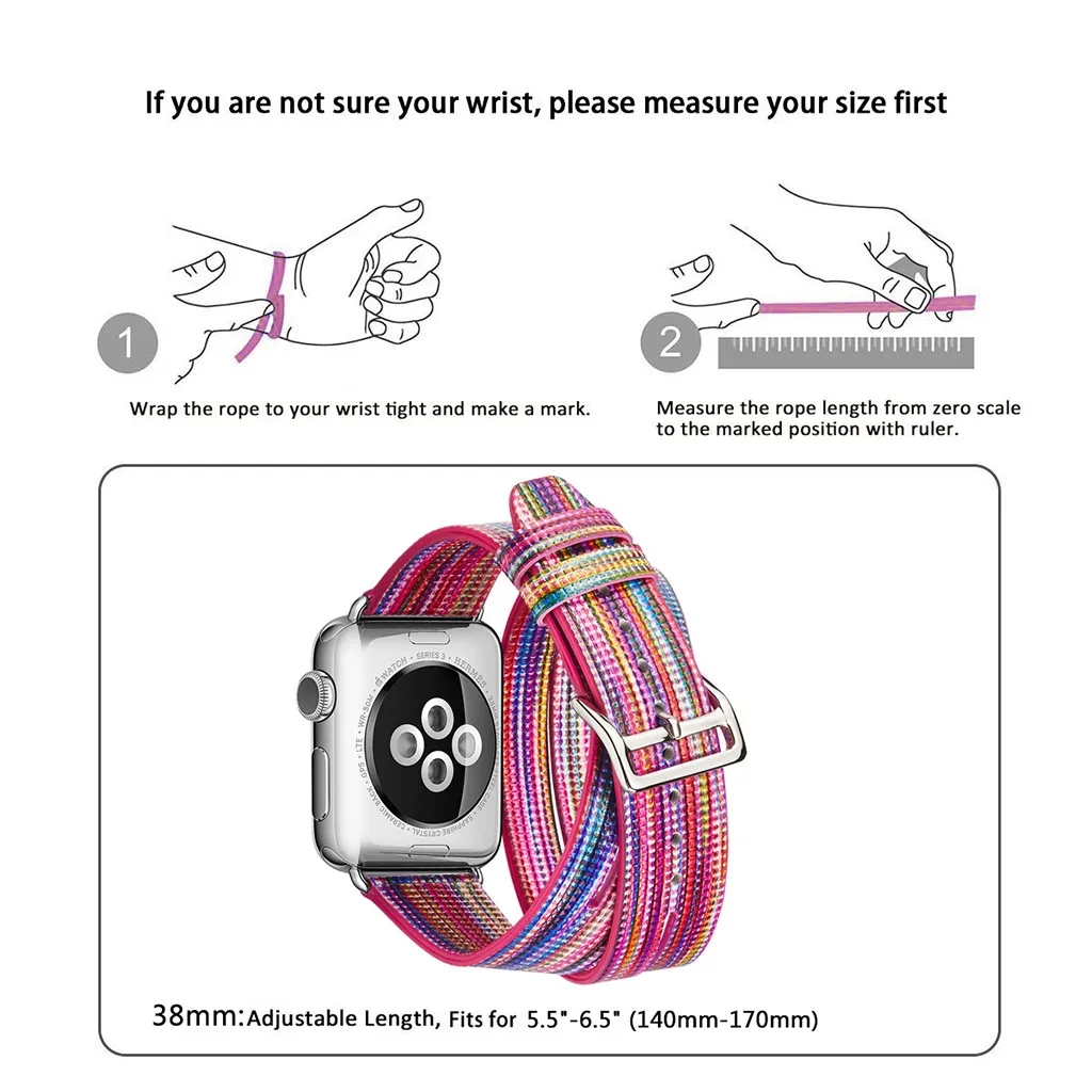 Падение для наручных часов Apple Watch серии 1/2/3/4/38 40 мм роскошный кожаный флэш браслет часы Straphigh качество