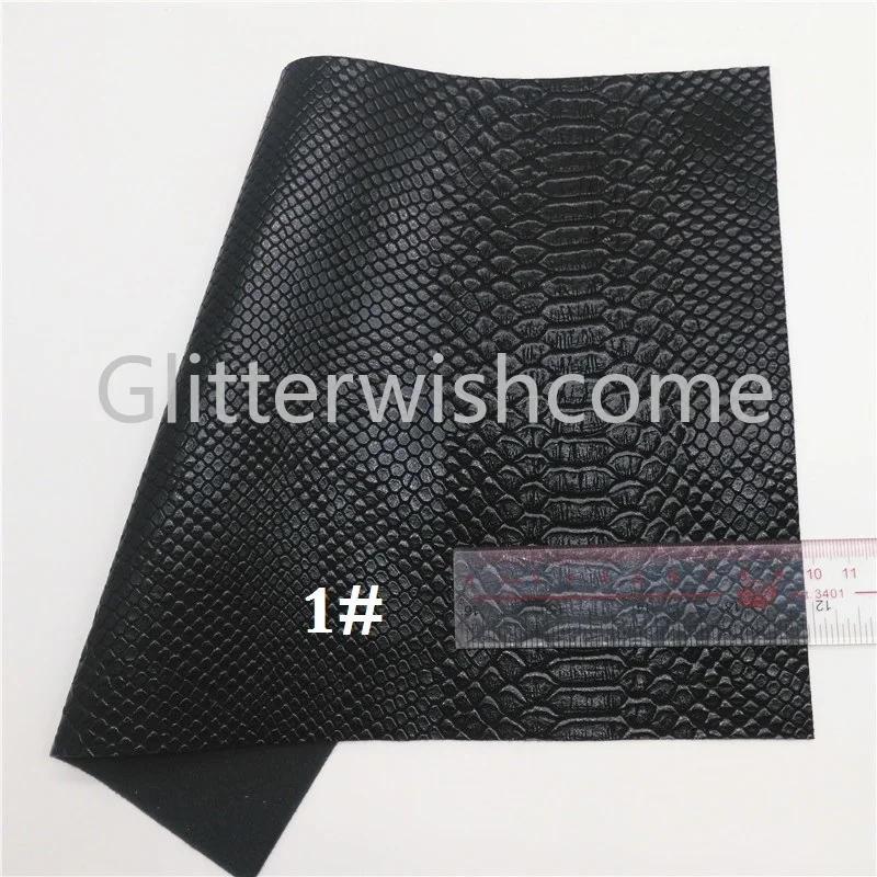 Glitterwishcome 21X29 см A4 размер винил для бантов металлическая змеиная кожа, синтетическая искусственная кожа листы для бантов, GM494A