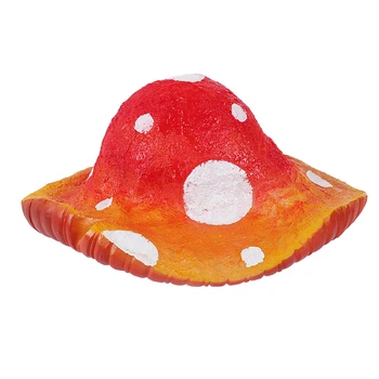 

Lovely Party Props Mushroom Caps Mushroom Hat For Festival Carnival Halloween Orange Silicone Simulation Mushroom Hat