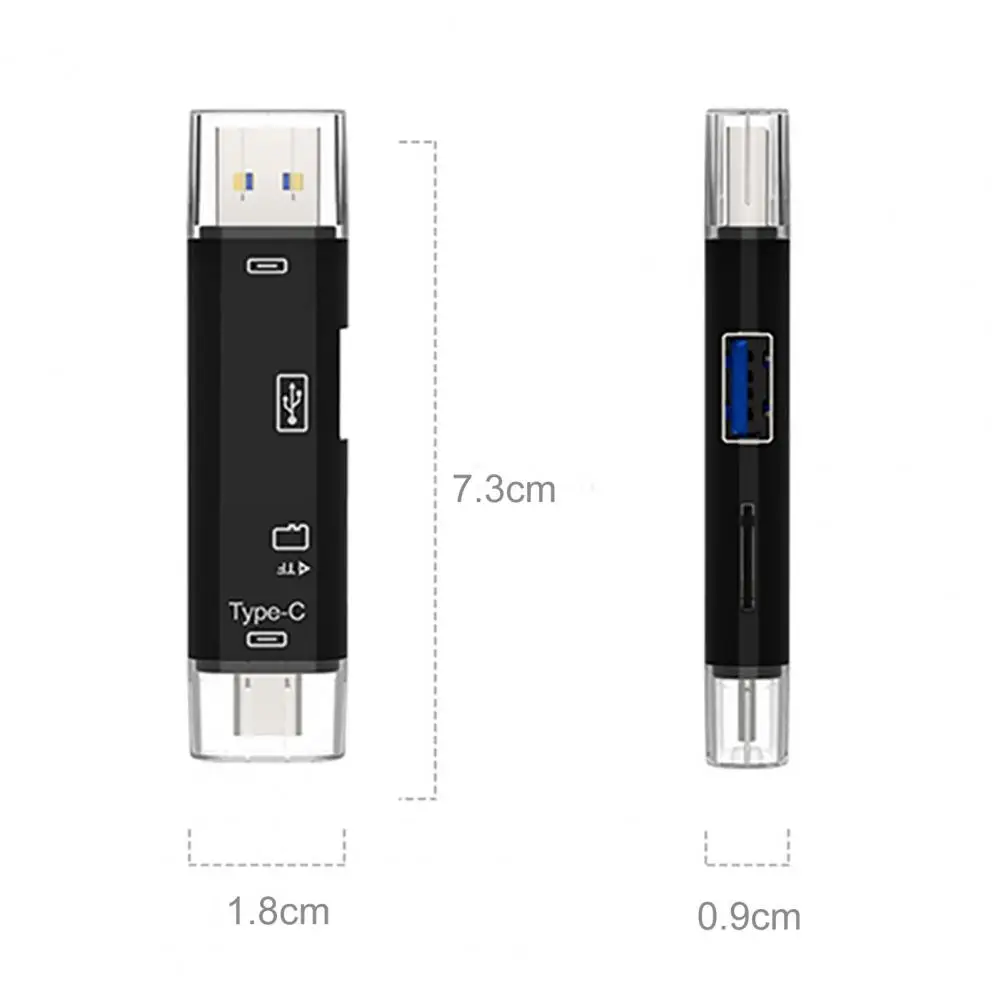Type C&MicroUSB &USB 5 In 1 High speed Universal OTG TF Card Reader Adapter for Android Phone Computer Extension Headers memory card reader type c otg adapter